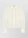 Ulla Johnson Samira Lace Trim Blouse With Pleats And Scalloped Edges In Neutral