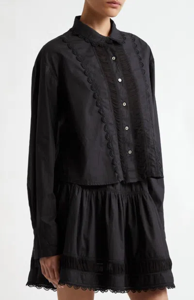 Ulla Johnson Samira Long Sleeve Blouse In Noir
