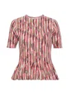 Ulla Johnson Knitted Stripe Samira T-shirt In Multi