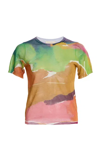 Ulla Johnson Sana Printed Cotton-blend Top In Multi