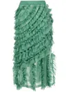 Ulla Johnson Sarafina Chiffon Ruffle Midi Skirt In Green