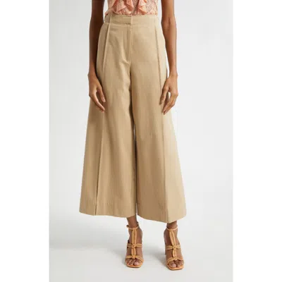 Ulla Johnson Sascha Crop Twill Wide Leg Pants In Neutral