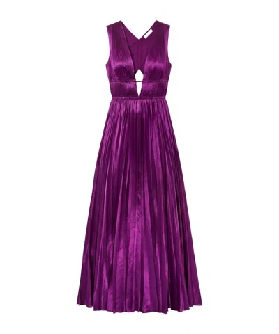 Ulla Johnson Malin Sleeveless Satin Dress In Amaranth In Purple