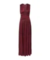 Ulla Johnson Satin Pleated Dress In Burgundy