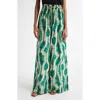 Ulla Johnson Sawyer Print Wide Leg Pants In Acacia