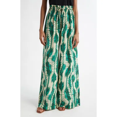 Ulla Johnson Sawyer Print Wide Leg Pants In Acacia