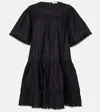 Ulla Johnson Scalloped Cotton Minidress In Black