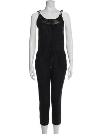 Pre-owned Ulla Johnson Scoop Neck Jumpsuit In Black