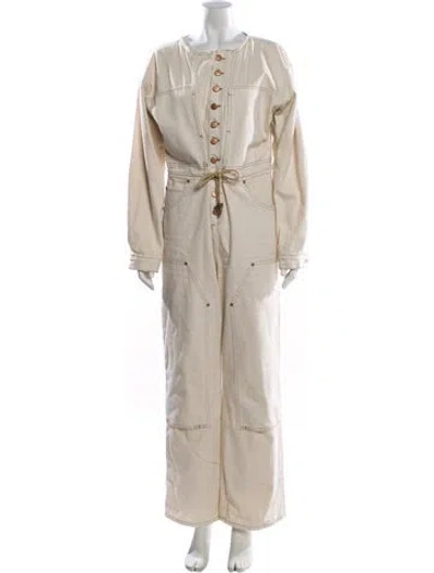 Pre-owned Ulla Johnson Scoop Neck Jumpsuit In Neutral