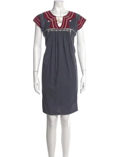 Pre-owned Ulla Johnson Scoop Neck Knee-length Dress In Gray