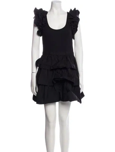 Pre-owned Ulla Johnson Scoop Neck Long Dress In Black