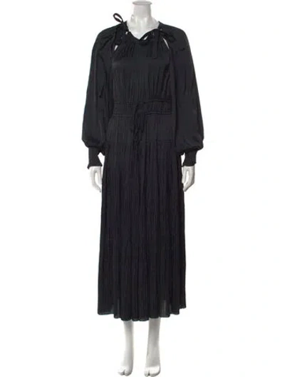 Pre-owned Ulla Johnson Scoop Neck Long Dress In Black