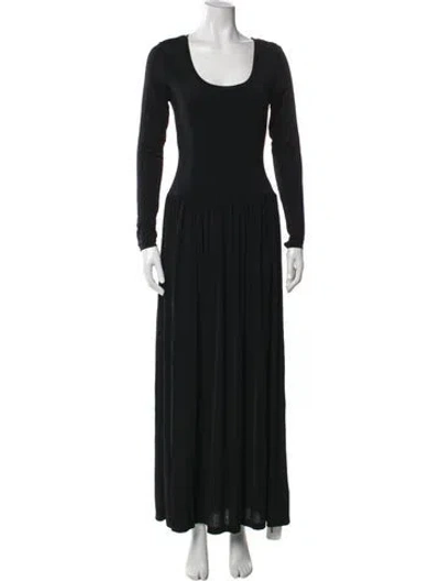 Pre-owned Ulla Johnson Scoop Neck Long Dress In Black