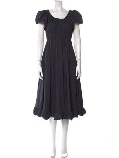Pre-owned Ulla Johnson Scoop Neck Long Dress In Black