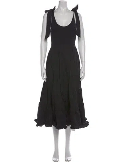 Pre-owned Ulla Johnson Scoop Neck Long Dress In Black