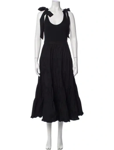 Pre-owned Ulla Johnson Scoop Neck Long Dress In Black
