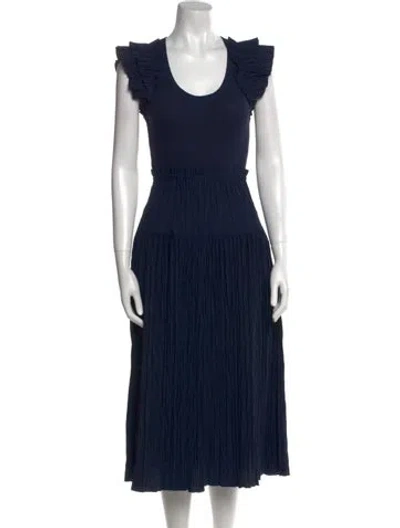 Pre-owned Ulla Johnson Scoop Neck Long Dress In Blue