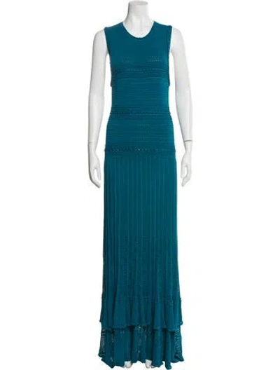 Pre-owned Ulla Johnson Scoop Neck Long Dress In Blue