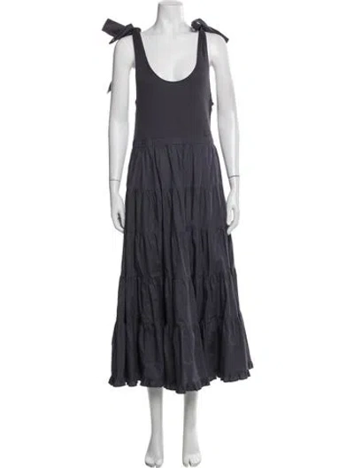 Pre-owned Ulla Johnson Scoop Neck Long Dress In Blue
