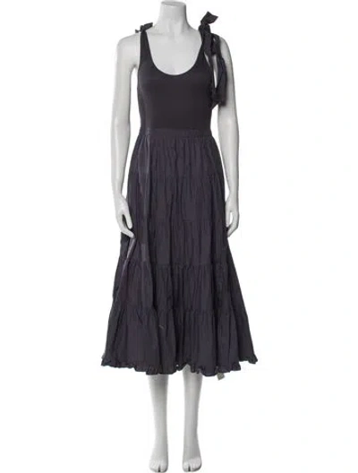 Pre-owned Ulla Johnson Scoop Neck Long Dress In Gray