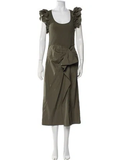 Pre-owned Ulla Johnson Scoop Neck Long Dress In Green