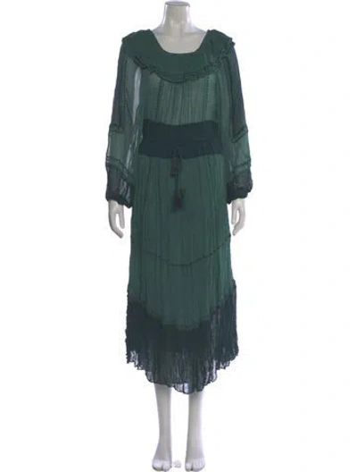 Pre-owned Ulla Johnson Scoop Neck Long Dress In Green