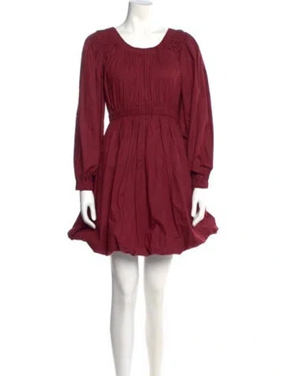 Pre-owned Ulla Johnson Scoop Neck Long Dress W/ Tags In Burgundy