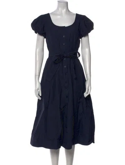 Pre-owned Ulla Johnson Scoop Neck Midi Length Dress In Black