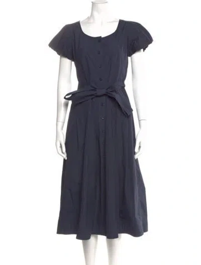 Pre-owned Ulla Johnson Scoop Neck Midi Length Dress In Blue