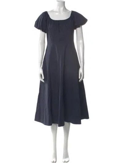 Pre-owned Ulla Johnson Scoop Neck Midi Length Dress In Blue