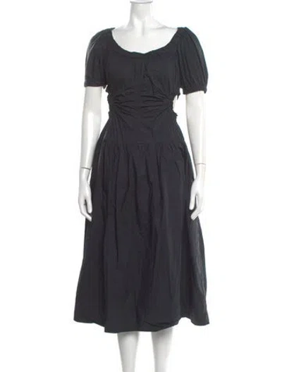 Pre-owned Ulla Johnson Scoop Neck Midi Length Dress In Gray