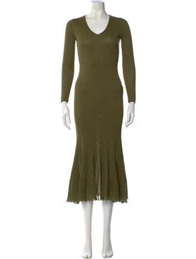 Pre-owned Ulla Johnson Scoop Neck Midi Length Dress In Green