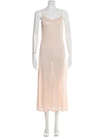 Pre-owned Ulla Johnson Scoop Neck Midi Length Dress In Neutral