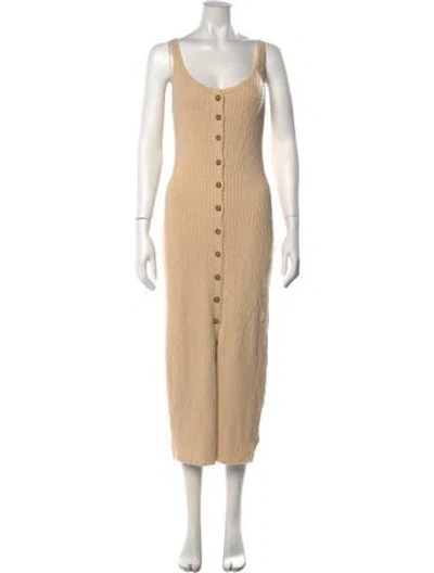 Pre-owned Ulla Johnson Scoop Neck Midi Length Dress In Neutrals