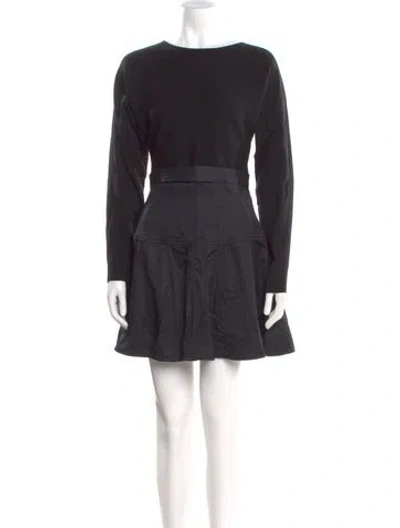 Pre-owned Ulla Johnson Scoop Neck Mini Dress In Black