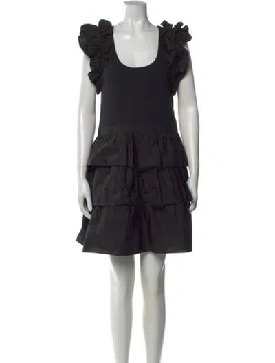 Pre-owned Ulla Johnson Scoop Neck Mini Dress In Black