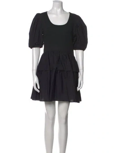 Pre-owned Ulla Johnson Scoop Neck Mini Dress In Black