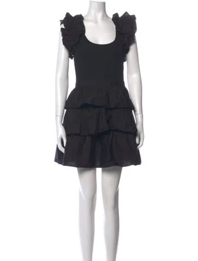 Pre-owned Ulla Johnson Scoop Neck Mini Dress In Black