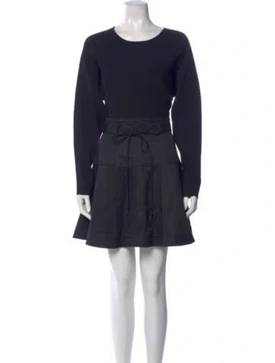 Pre-owned Ulla Johnson Scoop Neck Mini Dress In Blue