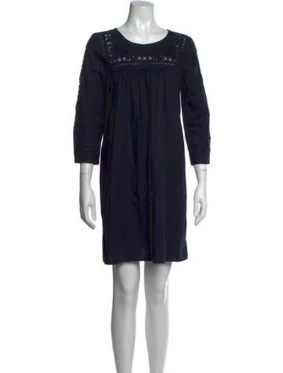 Pre-owned Ulla Johnson Scoop Neck Mini Dress In Blue