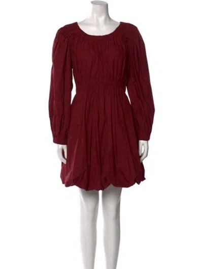 Pre-owned Ulla Johnson Scoop Neck Mini Dress In Burgundy