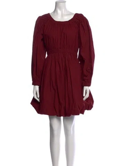 Pre-owned Ulla Johnson Scoop Neck Mini Dress In Burgundy