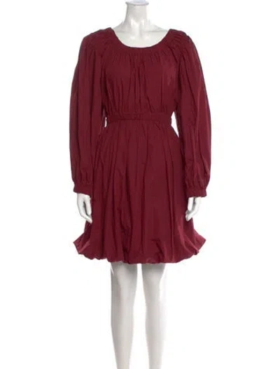 Pre-owned Ulla Johnson Scoop Neck Mini Dress In Burgundy