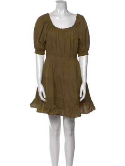 Pre-owned Ulla Johnson Scoop Neck Mini Dress In Green