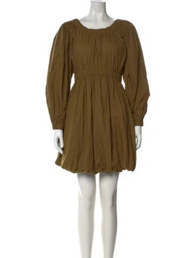 Pre-owned Ulla Johnson Scoop Neck Mini Dress In Green