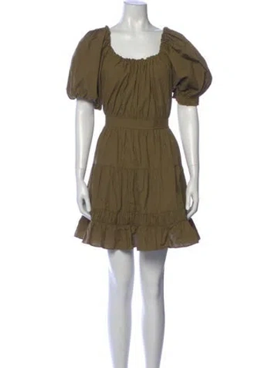 Pre-owned Ulla Johnson Scoop Neck Mini Dress In Green