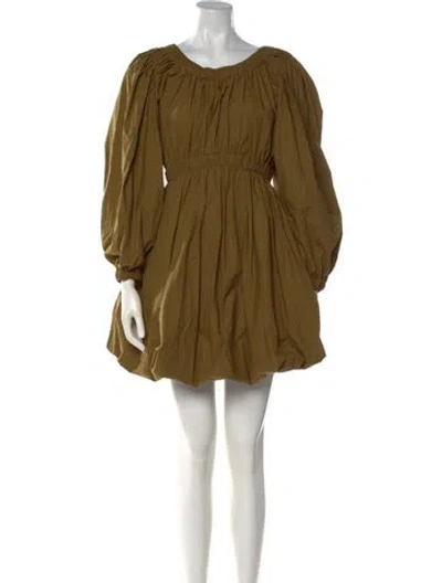Pre-owned Ulla Johnson Scoop Neck Mini Dress In Green