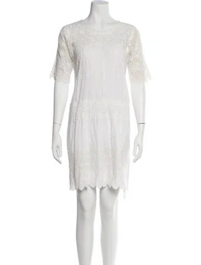 Pre-owned Ulla Johnson Scoop Neck Mini Dress In Neutral