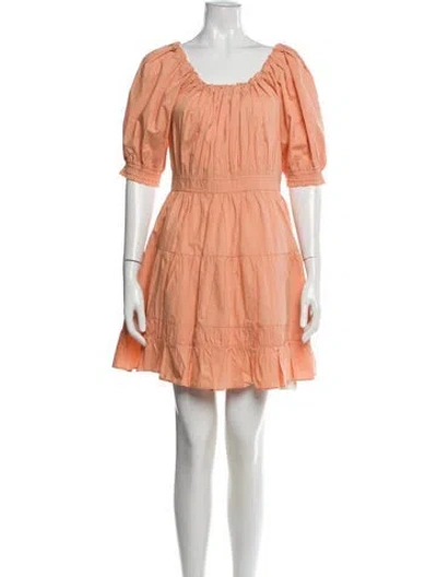 Pre-owned Ulla Johnson Scoop Neck Mini Dress In Neutral