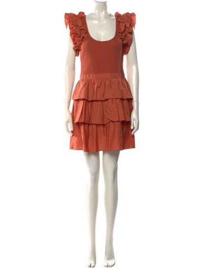 Pre-owned Ulla Johnson Scoop Neck Mini Dress In Orange